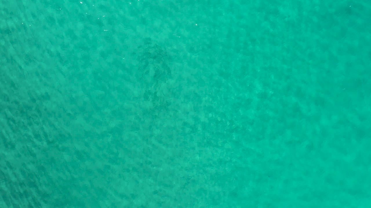 Top-down turquoise green sea water with faint ripples.