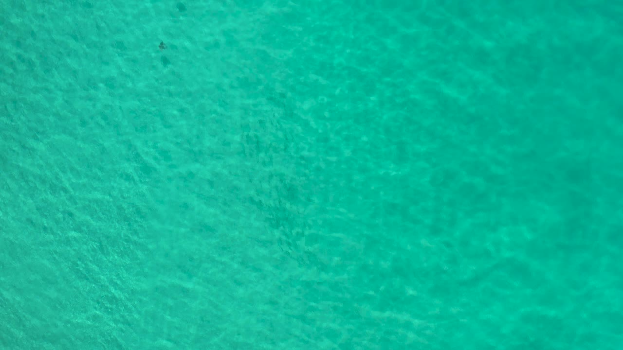 Overhead view of turquoise shallow ocean water