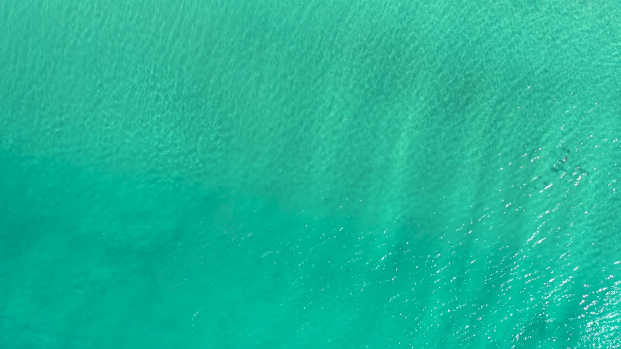 Overhead turquoise ocean water with subtle ripples.