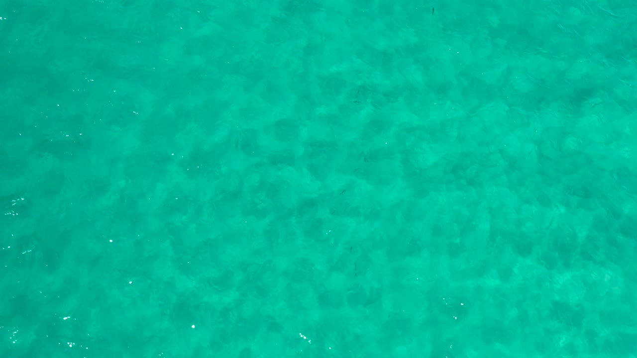 Blue-green water with scattered white wave glints