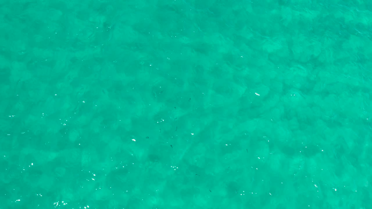 Green turquoise ocean surface in Los Cabos, Mexico, with scattered white glints and subtle underwater texture, no visible people.
