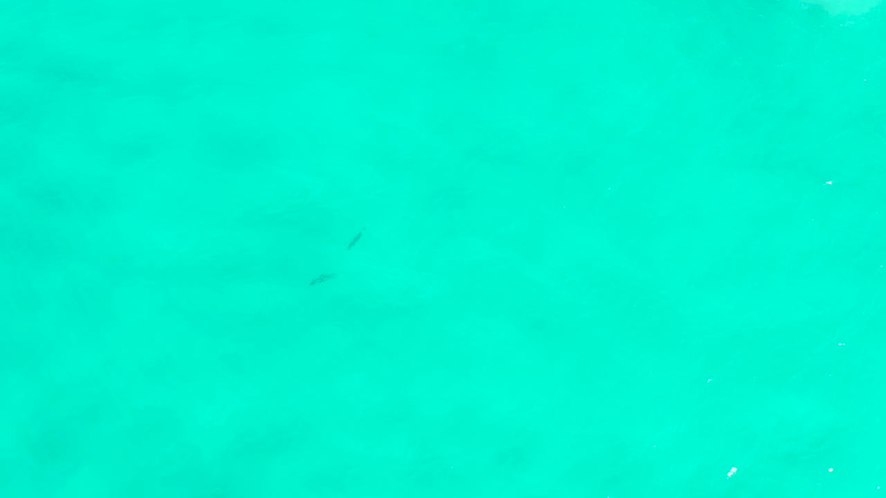 Overhead view of turquoise green water in San Jose del Cabo, Mexico, with faint gray underwater patches near the upper area and no visible people.