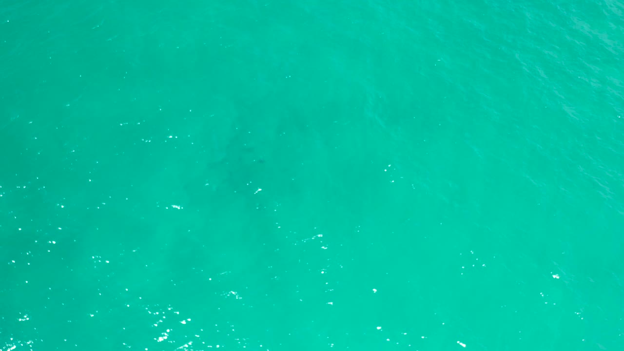 Top-down San Jose Del Cabo ocean frame with turquoise water, small bright specks of reflected light, faint wave lines, and no visible people.