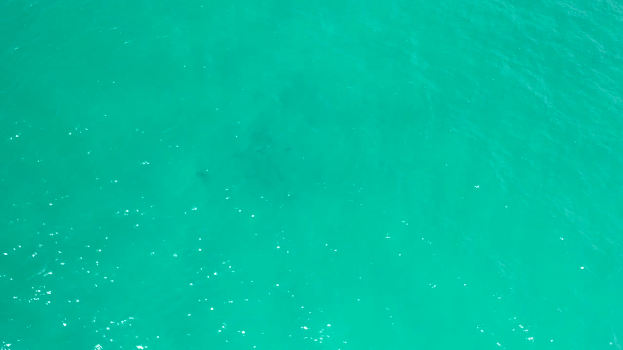 Aerial view of green-blue ocean water in San Jose Del Cabo, Mexico, with smoother open areas, light ripple texture, and no visible people.
