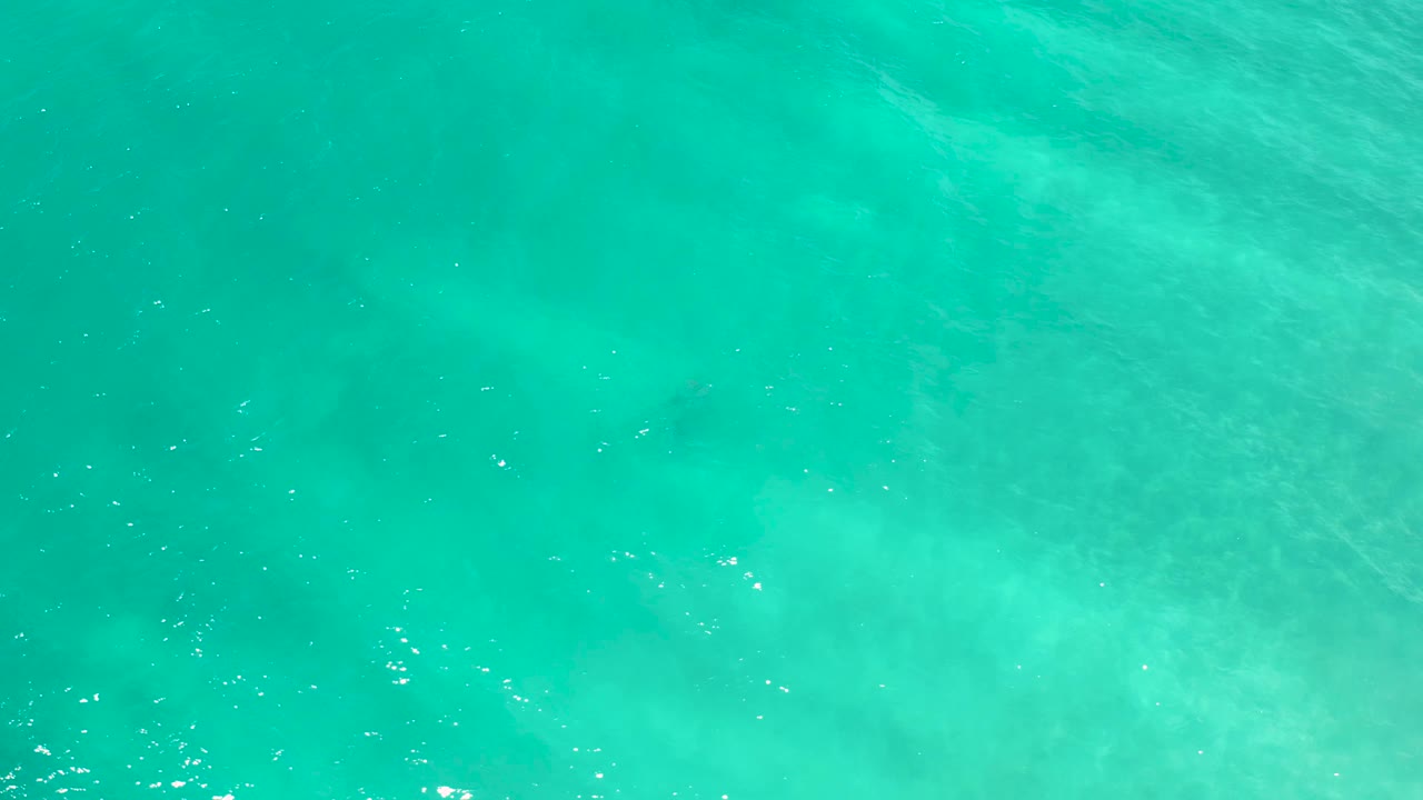 Aqua water off San Jose del Cabo is seen from above, with diffuse lighter shallows under the surface, fine ripples, and no visible people.