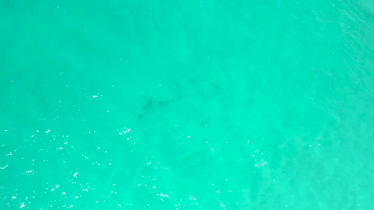 A turquoise ocean surface in San Jose Del Cabo, Mexico, shows pale ripples, small sparkle points, and faint shadow-like underwater marks, no visible people.