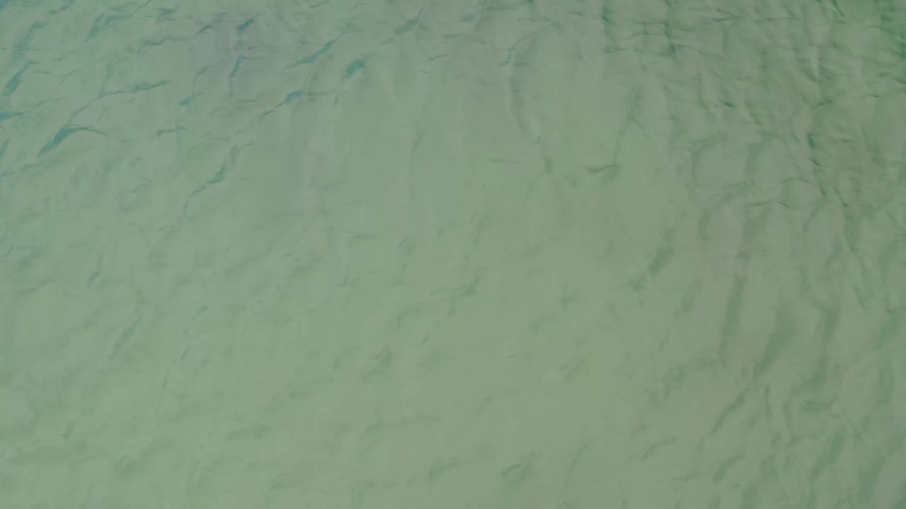 Pale grey green opaque water fills the La Ribera frame, with darker ripple streaks clustered lightly through the center and no visible people.