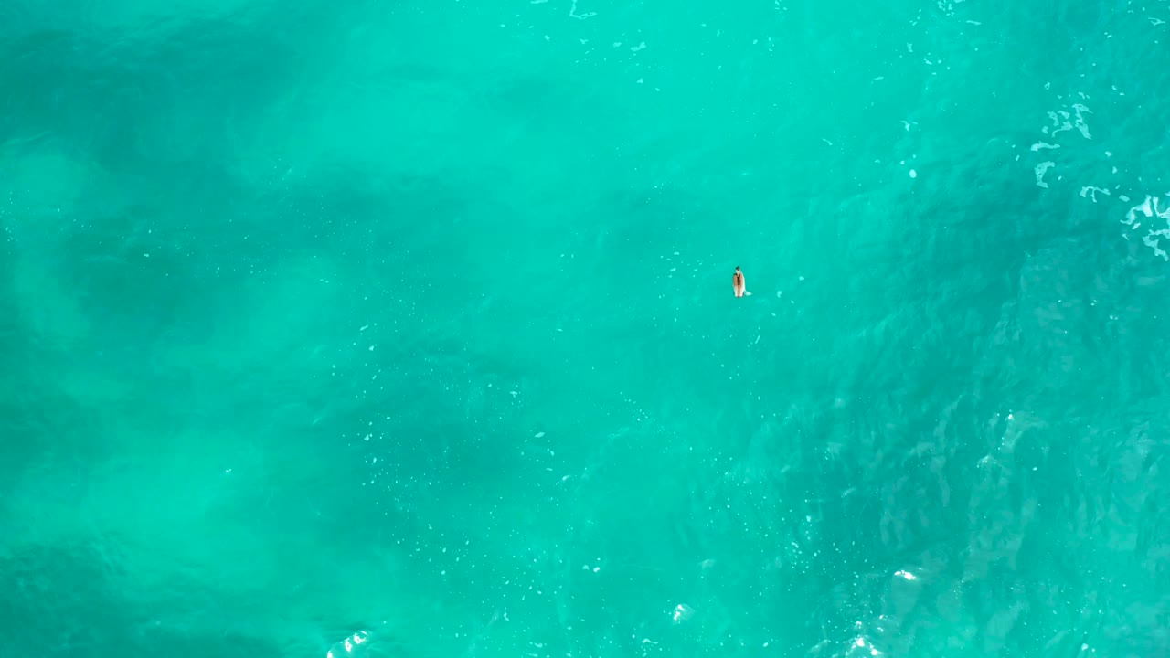 Aerial view at Secrets Marquis Los Cabos, Mexico, with the small fish-like shape near the upper-right area, soft dark water patches below, and no shoreline or visible people.