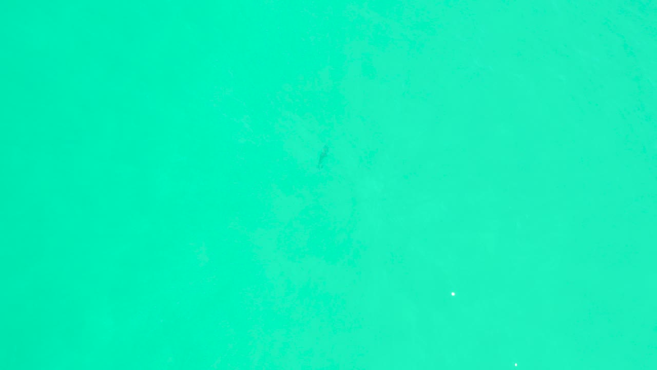 Overhead view of turquoise ocean water at Marquis Los Cabos, with faint surface ripples, scattered white bubbles, and no visible people.