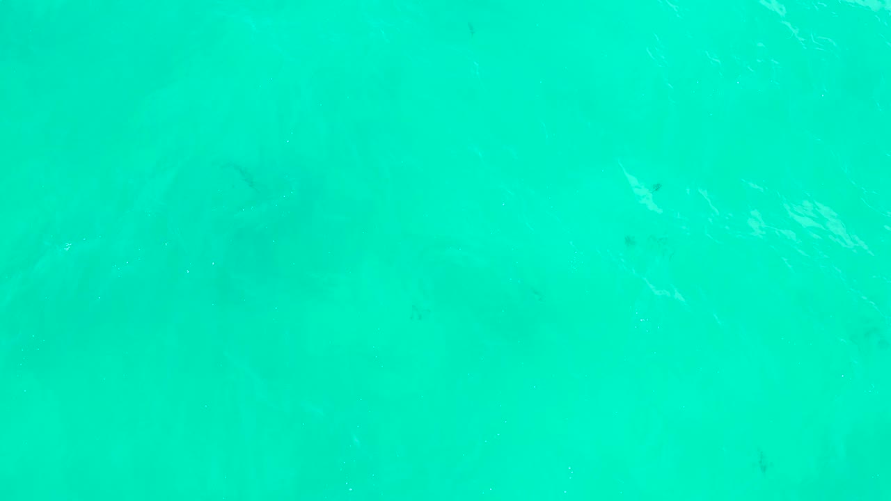 At 0:02, the frame holds on clear turquoise ocean water at Hilton Los Cabos with tiny fish marks, subtle white ripple streaks, and no visible people.