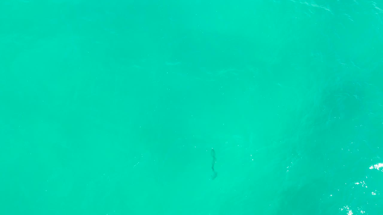 Turquoise ocean with brighter ripple patches