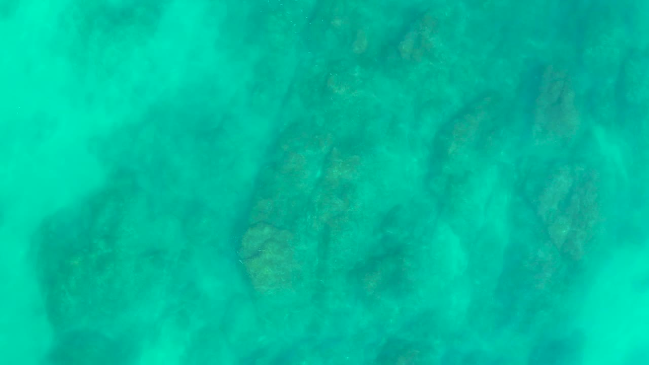 Transparent water shows a rocky ocean floor with muted brown-green stones and pale sand at Shipwrecks Los Cabos, with no visible people.