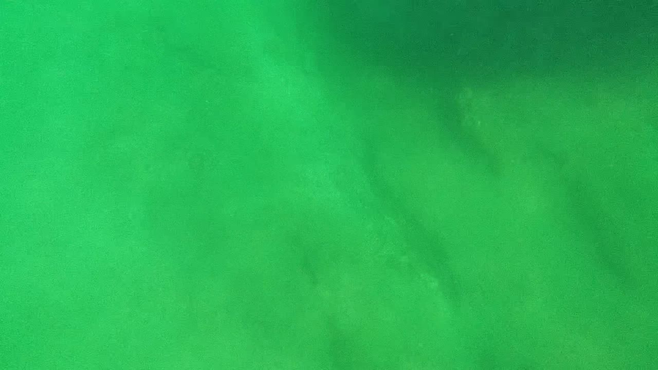 At two seconds, the frame shows a murky green underwater view of the sandy Cabo Pulmo bottom with faint tonal changes and no visible people.