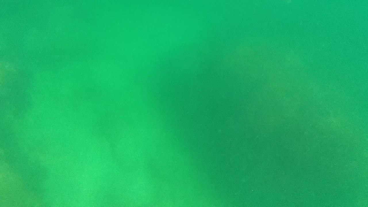 Opening underwater frame from Cabo Pulmo showing green water, faint rocky ocean floor texture, and no visible people.