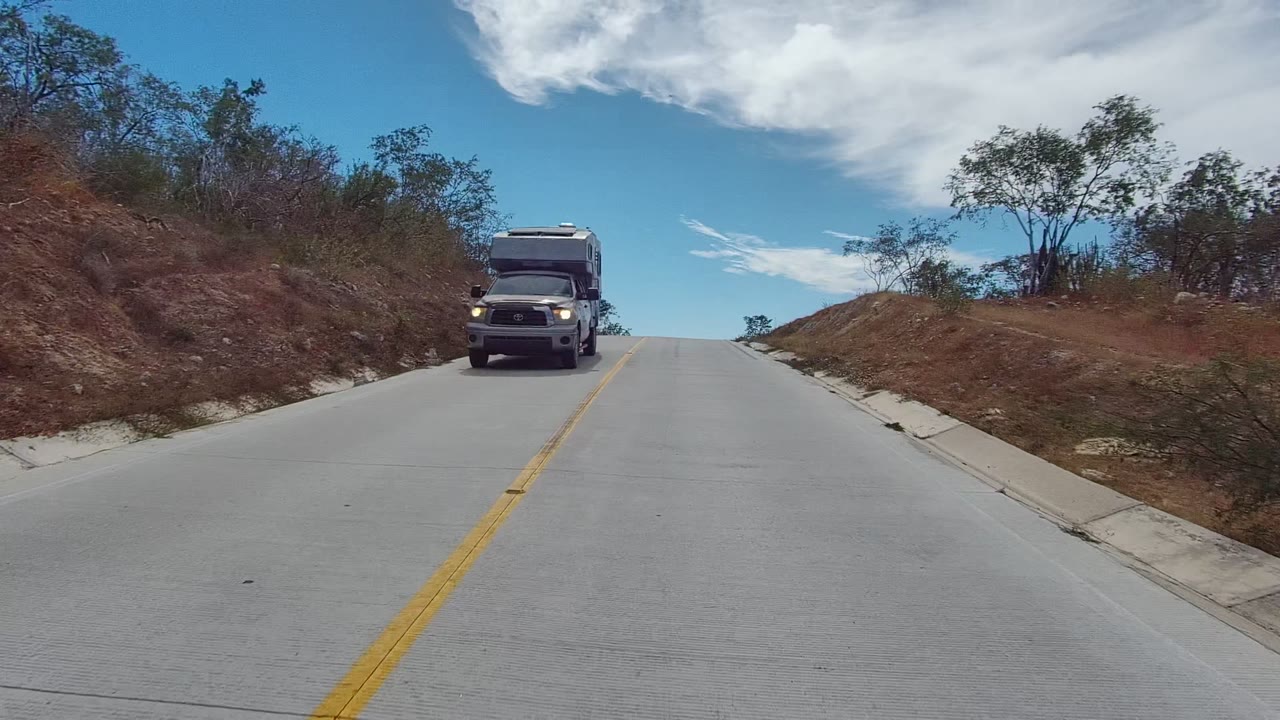 Truck approaching closer on a rural road
