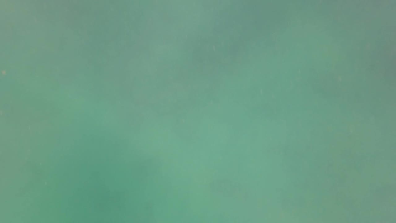 At the start of the San Jose del Cabo underwater clip, part of a dark glove appears along the left edge against clear green-blue water.