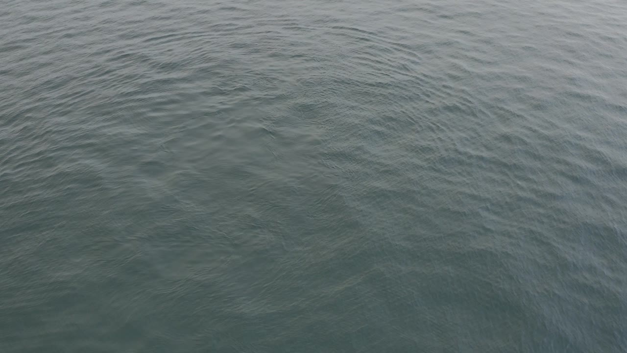 Grey-blue ocean surface with soft ripples from above.