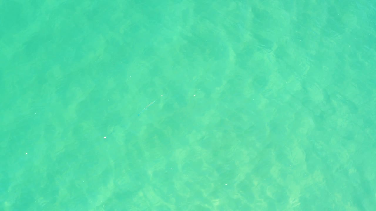Straight-down view of clear turquoise water in Campestre San Jose Del Cabo BCS Mexico, with pale light streaks and no visible people.