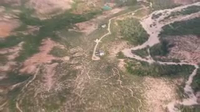CABO PULMO BCS MEXICO-2024: Aerial Dirt Road Winding Through A Dry Landscape