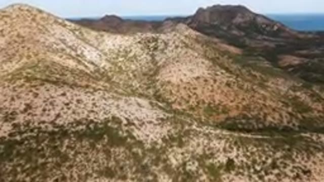 CABO PULMO BCS MEXICO-2024: Train That Is Going Through The Mountains On The