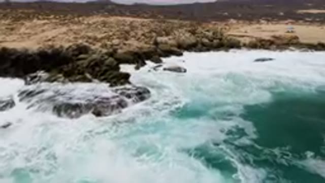 LAGUNA BEACH EAST CAPE BCS MEXICO-2023: Surfers Are Riding Waves On The Rocky