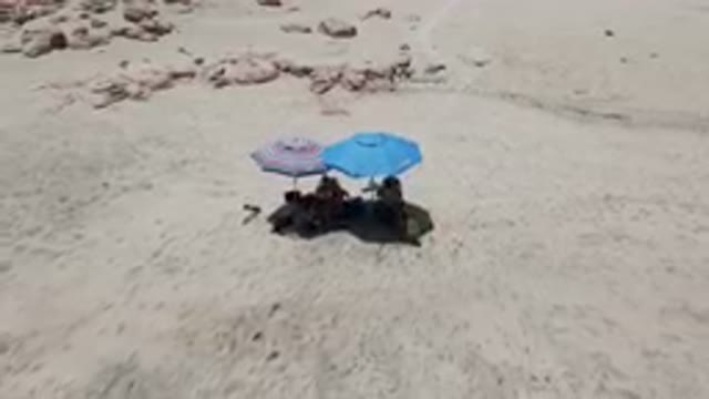EAST CAPE, BCS MEXICO-2023: People Sitting Under A Beach Umbrella