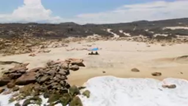 LA LAGUNA BEACH, EAST CAPE BCS MEXICO-2023: Relaxing Under The Umbrellas