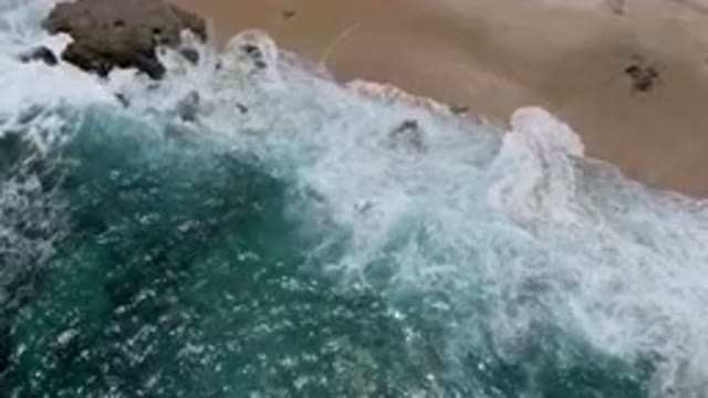 LAGUNA BEACH EAST CAPE BCS MEXICO-2023: Aerial Beach With A Couple Of People On