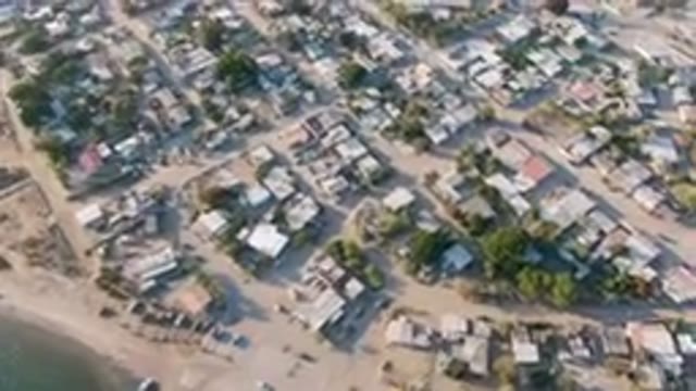 ALDOFO LOPEZ MATEOS BCS MEXICO-2023: Aerial View of Small Town with Many Houses