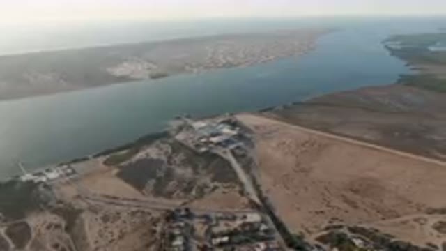 ALDOFO LOPEZ MATEOS BCS MEXICO-2023: Aerial View of Large Body of Water With Bridge