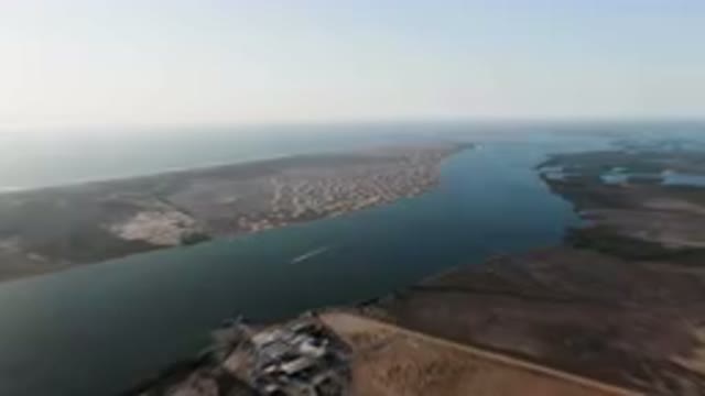 ALDOFO LOPEZ MATEOS BCS MEXICO-2023: Aerial Large Body Of Water With A Beach And