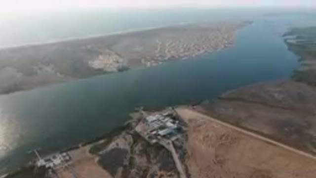 ALDOFO LOPEZ MATEOS BCS MEXICO-2023: Aerial View of Large Body of Water and River Delta