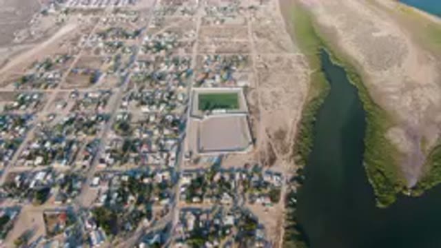 ALDOFO LOPEZ MATEOS BCS MEXICO-2023: Aerial City With A River Running Through It