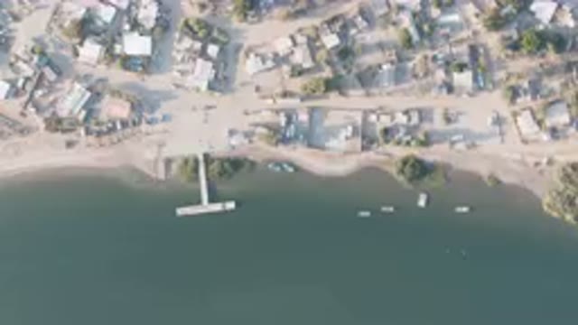 ALDOFO LOPEZ MATEOS BCS MEXICO-2023: Aerial City With A River And A Beach