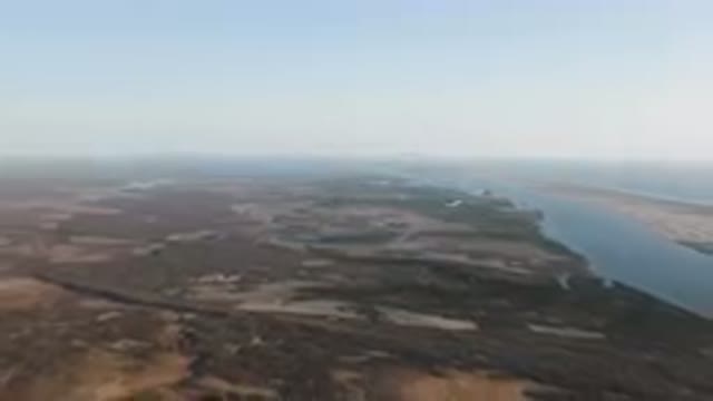 ALDOFO LOPEZ MATEOS BCS MEXICO-2023: Wide River And Beach From A Plane