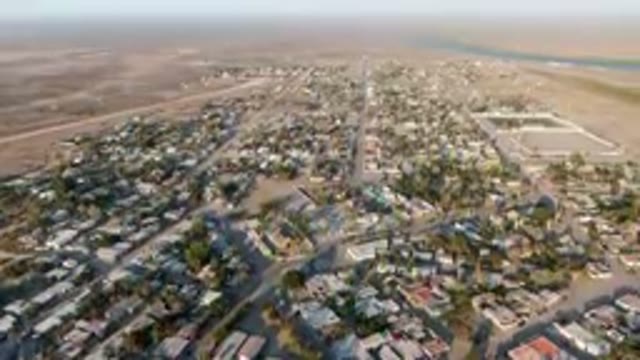 ALDOFO LOPEZ MATEOS BCS MEXICO-2023: Aerial City With A River Running Through It