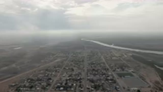 ALDOFO LOPEZ MATEOS BCS MEXICO-2023: Aerial City With A River Running Through It
