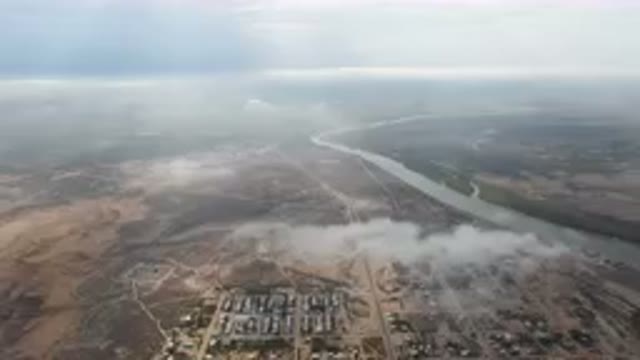 ALDOFO LOPEZ MATEOS BCS MEXICO-2023: Aerial City With A River Running Through It