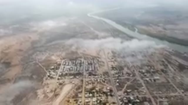 ALDOFO LOPEZ MATEOS BCS MEXICO-2023: Aerial City With A River Running Through It