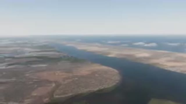 ALDOFO LOPEZ MATEOS BCS MEXICO-2023: Wide River Running Through A Desert Area