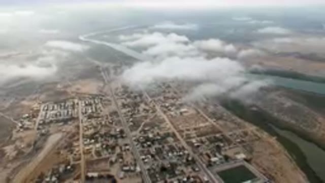 ALDOFO LOPEZ MATEOS BCS MEXICO-2023: Aerial City With A River Running Through It