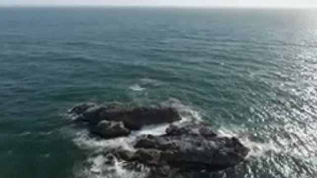 BAHIA ASCUNCION BCS MEXICO-2023: Aerial View of Ocean and Rocky Coastline