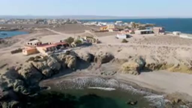 BAHIA ASCUNCION BCS MEXICO-2023: Aerial Beach With A Body Of Water And A Town
