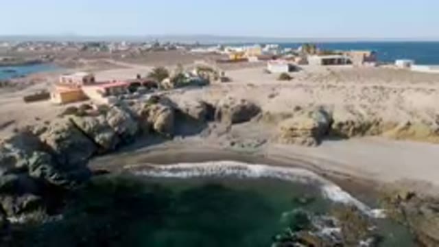 BAHIA ASCUNCION BCS MEXICO-2023: Beach And A Town From A Bird's Eye View