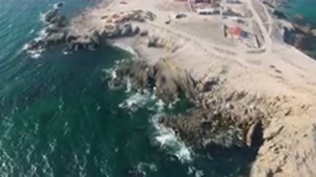 BAHIA ASCUNCION BCS MEXICO-2023: Aerial Beach With A Small Town And A Body Of Water