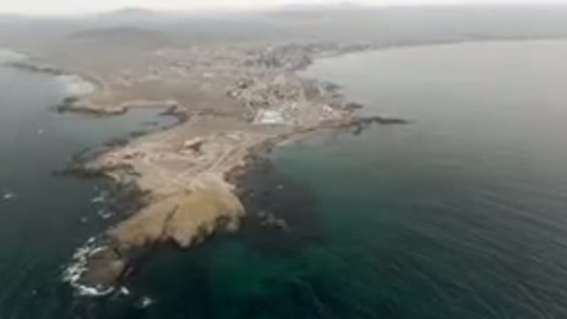 BAHIA ASCUNCION BCS MEXICO-2023: Aerial Small Town On A Rocky Island In The