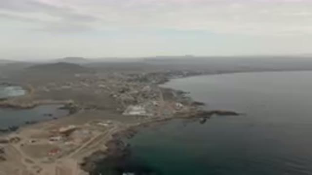 BAHIA ASCUNCION BCS MEXICO-2023: Aerial Small Town On A Beach With A Body Of Water
