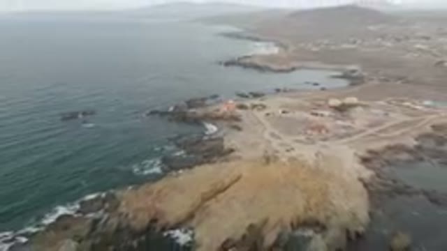 BAHIA ASCUNCION BCS MEXICO-2023: Aerial Small Town On A Rocky Island In The