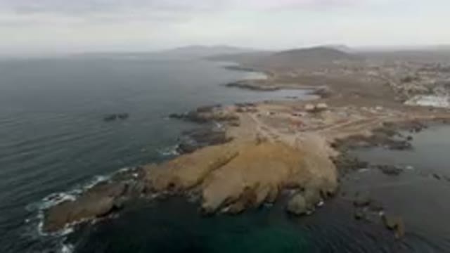 BAHIA ASCUNCION BCS MEXICO-2023: Aerial Small Town On A Rocky Island In The