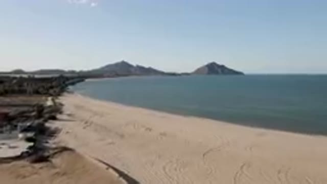 SAN FELIPE BC MEXICO-2023: Beach With A Mountain In The Distance